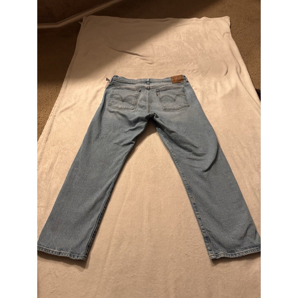 Levis Womens Waterless Wedgie Straight Jeans Blue Light Denim 33 Button Fly - Picture 14 of 16